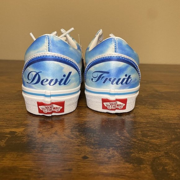 VANS Old Skool One Piece Devil Fruit Women 7 Blue 2022 Anime Straw Hat Crew - Picture 3 of 8